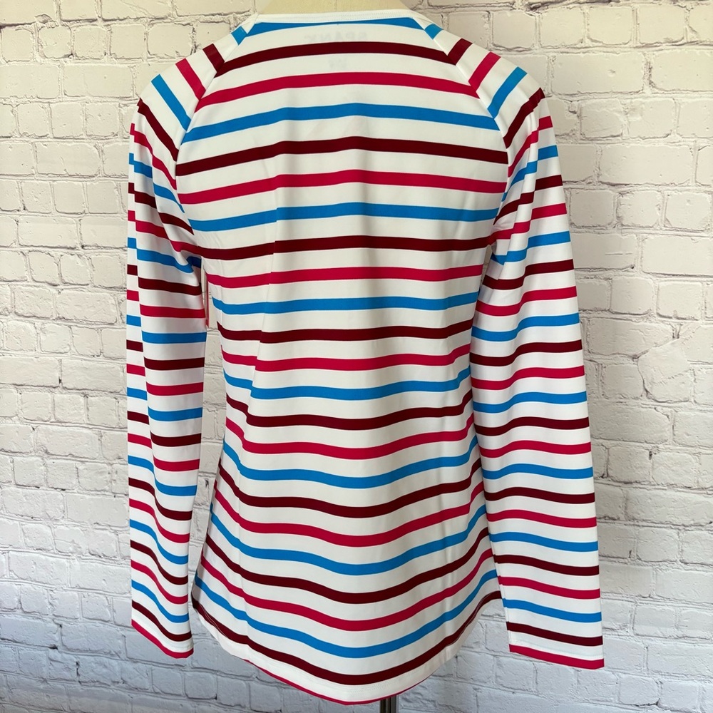 SPANX Long Sleeve Ocean Stripe Hibuscus Swim Shirt--NWT--M - Picture 5 of 14